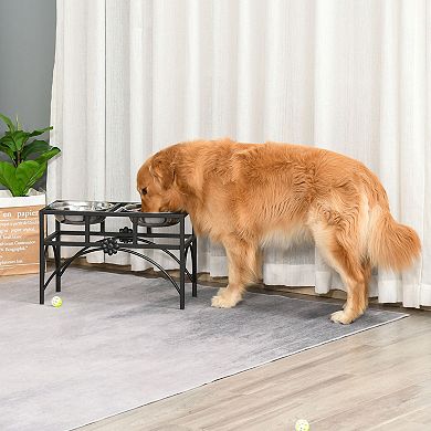 Dog Feeding Station With Bowls That Stay Put, Dog Feeder Stand, Heavy-duty Frame