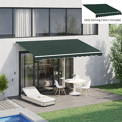 13'x8' Outdoor Retractable Patio Awning Fabric Replacement Uv Protection Coffee