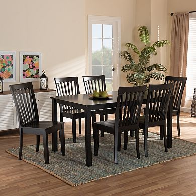 Baxton Studio Erion Dining Chair & Table 7-piece Set