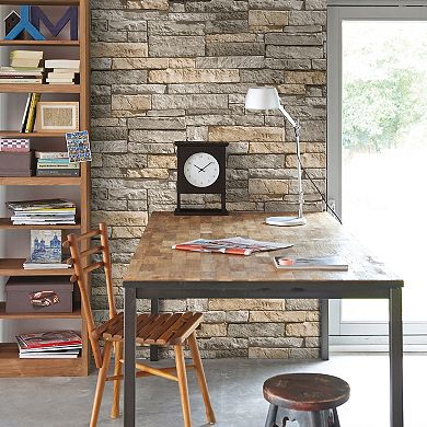 Superfresco Faux Ledgestone & Terracotta Removable Wallpaper