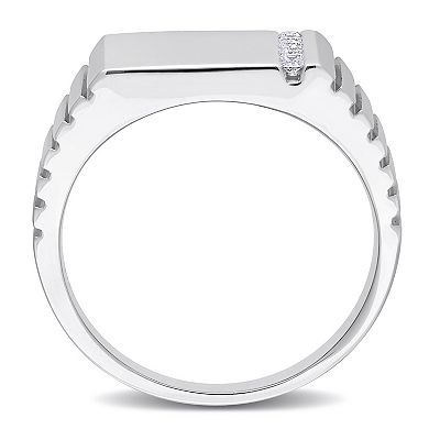 Men's Stella Grace Sterling Silver 1/10 Carat T.W. Diamond Fashion Ring