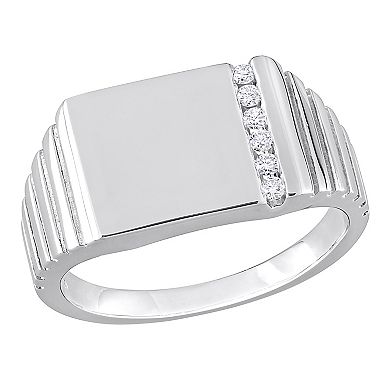 Men's Stella Grace Sterling Silver 1/10 Carat T.W. Diamond Fashion Ring