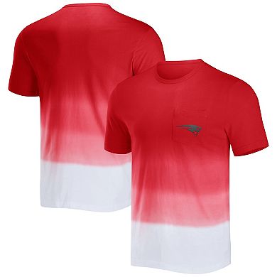 Men's NFL x Darius Rucker Collection by Fanatics Red/White New England Patriots Dip Dye Pocket T-Shirt