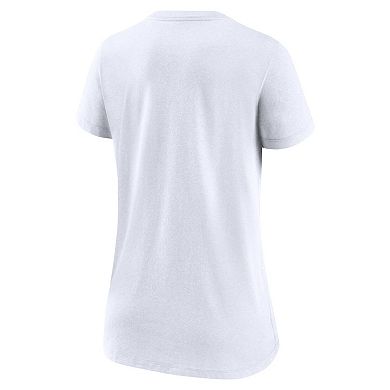 Women's Nike White Washington Commanders Slant Logo Tri-Blend V-Neck T-Shirt