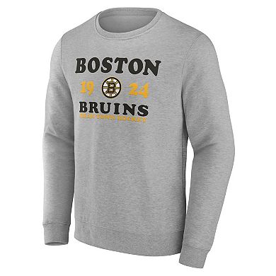 Men's Fanatics Branded Heather Charcoal Boston Bruins Fierce Competitor Pullover Sweatshirt