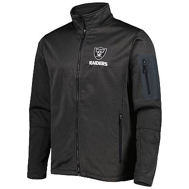 Men's Dunbrooke Heather Black Las Vegas Raiders Freestyle Coated Tech Fleece Full-Zip Jacket