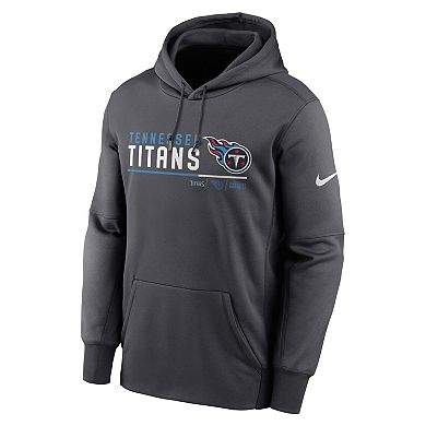Men's Nike Anthracite Tennessee Titans Prime Logo Name Split Pullover Hoodie