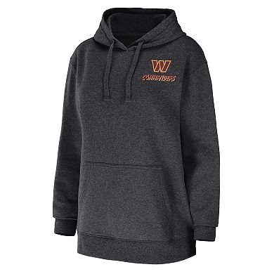 Women's WEAR by Erin Andrews Heather Charcoal Washington Commanders Fleece Pullover Hoodie