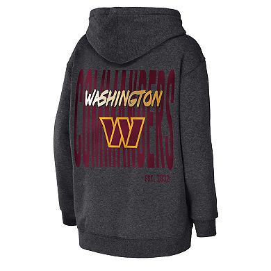 Women's WEAR by Erin Andrews Heather Charcoal Washington Commanders Fleece Pullover Hoodie