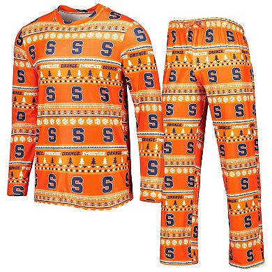 Men's Concepts Sport Orange Syracuse Orange Swivel Long Sleeve T-Shirt & Pants Sleep Set