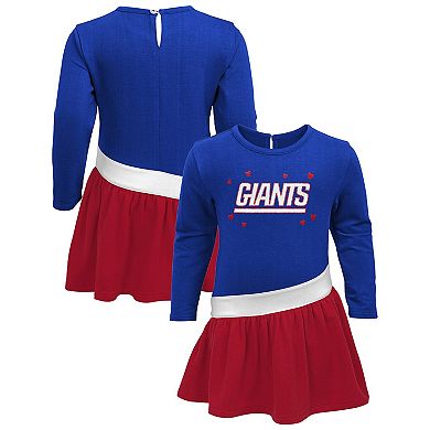 Girls Infant Royal/Red New York Giants Heart to Heart Jersey Tri-Blend Dress