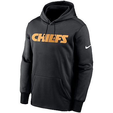 Men's Nike Black Kansas City Chiefs Fan Gear Wordmark Performance Pullover Hoodie