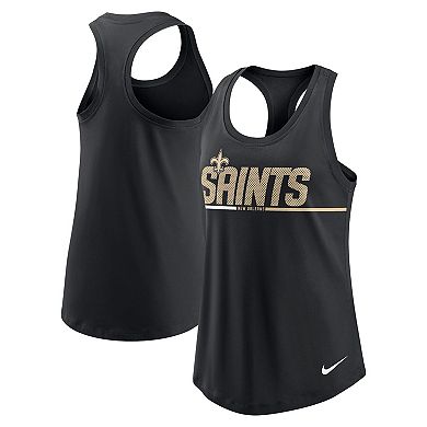 Women's Nike Black New Orleans Saints Team Name City Tri-Blend Racerback Tank Top