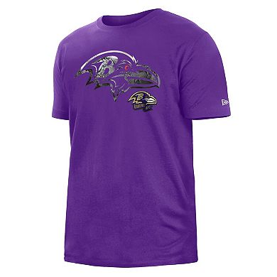 Men's New Era Purple Baltimore Ravens 2022 Sideline Ink Dye T-Shirt
