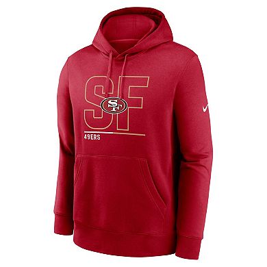 Men's Nike Scarlet San Francisco 49ers City Code Club Fleece Pullover Hoodie
