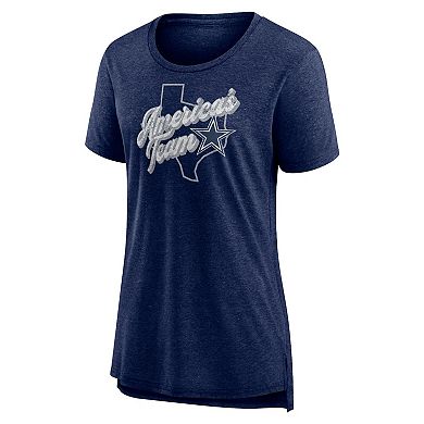 Women's Fanatics Branded Heather Navy Dallas Cowboys Hometown First Down T-Shirt