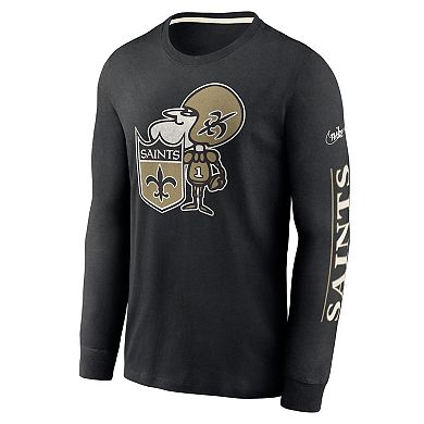 Men's Nike Black New Orleans Saints Fashion Tri-Blend Long Sleeve T-Shirt