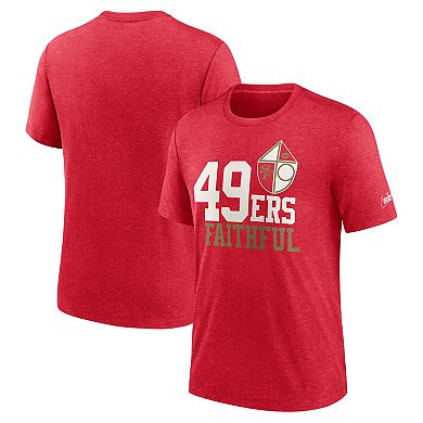 Men's Nike Heather Scarlet San Francisco 49ers Local Tri-Blend T-Shirt