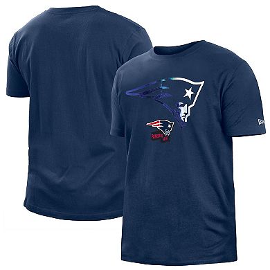Men's New Era Navy New England Patriots 2022 Sideline Ink Dye T-Shirt