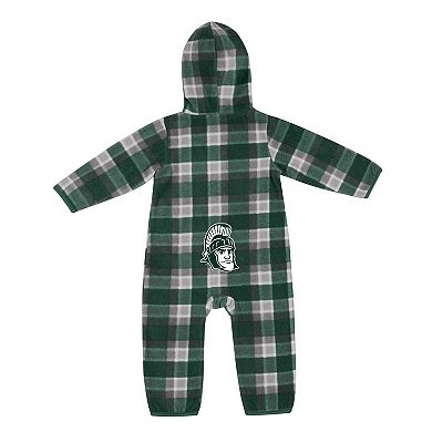 Infant Colosseum Green/Gray Michigan State Spartans Farays Plaid Full-Zip Hoodie Jumper