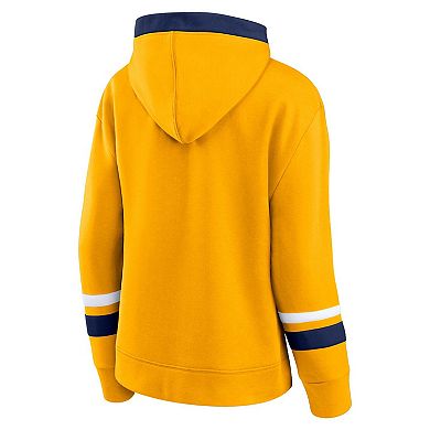 Women's Fanatics Branded Gold Nashville Predators Bombastic Exclusive Lace-Up Pullover Hoodie