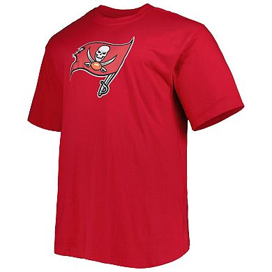 Men's Fanatics Branded Tom Brady Red Tampa Bay Buccaneers Big & Tall Player Name & Number Logo T-Shirt