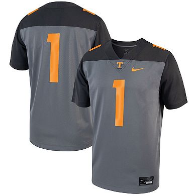 Men's Nike #1 Gray Tennessee Volunteers Alternate Game Football Jersey