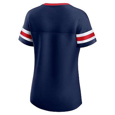 Women's Fanatics Branded Navy New England Patriots Original State Lace-Up T-Shirt