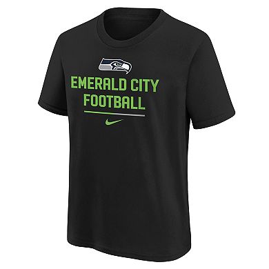 Youth Nike Black Seattle Seahawks Team Slogan T-Shirt
