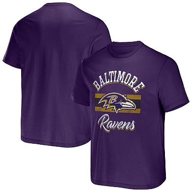 Men's NFL x Darius Rucker Collection by Fanatics Purple Baltimore Ravens Stripe T-Shirt