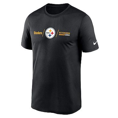 Men's Nike Black Pittsburgh Steelers Horizontal Lockup Legend Performance T-Shirt