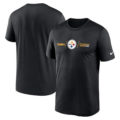 Men's Nike Black Pittsburgh Steelers Horizontal Lockup Legend Performance T-Shirt