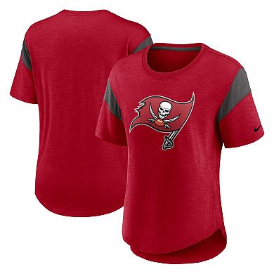 Women's Nike Heather Red Tampa Bay Buccaneers Primary Logo Fashion Top