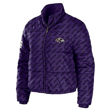 Women's WEAR by Erin Andrews Purple Baltimore Ravens Puffer Full-Zip Jacket