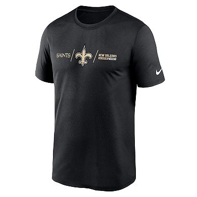 Men's Nike Black New Orleans Saints Horizontal Lockup Legend Performance T-Shirt