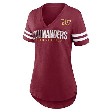 Women's Fanatics Branded Burgundy Washington Commanders Speed Tested V-Neck T-Shirt