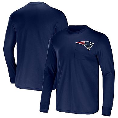 Men's NFL x Darius Rucker Collection by Fanatics Navy New England Patriots Team Long Sleeve T-Shirt