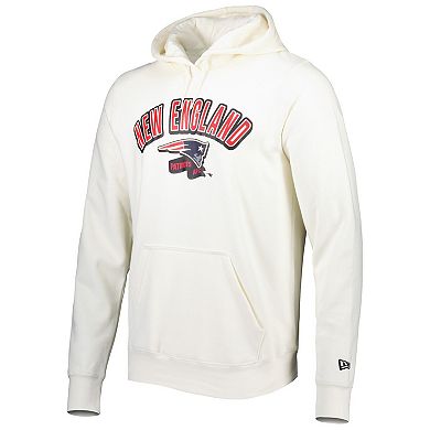 Men's New Era Cream New England Patriots Sideline Chrome Pullover Hoodie