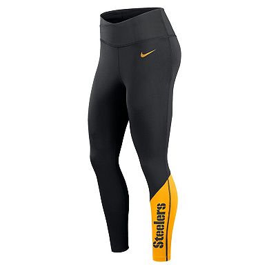 Women's Nike Black/Gold Pittsburgh Steelers 7/8 Performance Leggings