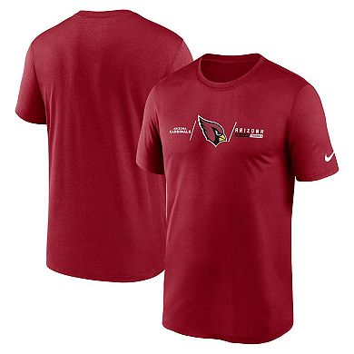 Men's Nike Cardinal Arizona Cardinals Horizontal Lockup Legend Performance T-Shirt