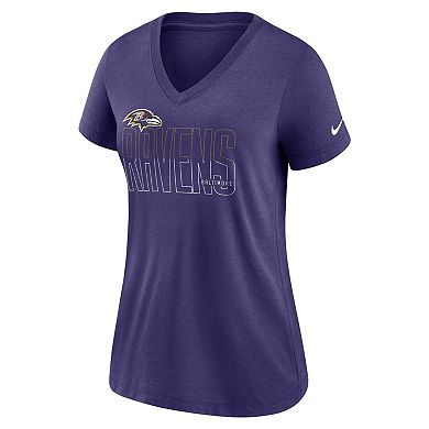 Women's Nike Heathered Purple Baltimore Ravens Lock Up Tri-Blend V-Neck T-Shirt