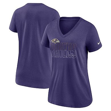 Women's Nike Heathered Purple Baltimore Ravens Lock Up Tri-Blend V-Neck T-Shirt