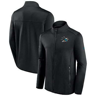 Men's Fanatics Branded Black San Jose Sharks Authentic Pro Rink Fleece Full-Zip Jacket