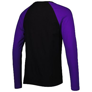 Men's New Era Black Baltimore Ravens Current Raglan Long Sleeve T-Shirt