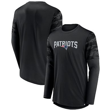Men's Fanatics Branded Black New England Patriots Square Off Long Sleeve T-Shirt