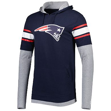Men's New Era Navy New England Patriots Long Sleeve Hoodie T-Shirt