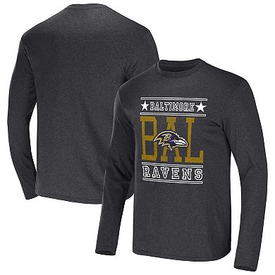 Men's NFL x Darius Rucker Collection by Fanatics Heathered Charcoal Baltimore Ravens Long Sleeve T-Shirt