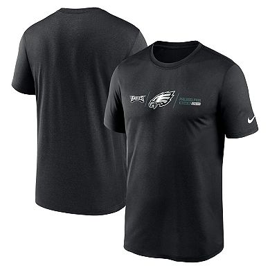 Men's Nike Black Philadelphia Eagles Horizontal Lockup Legend T-Shirt