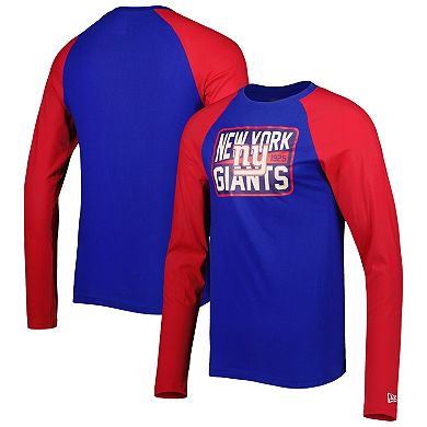 Men's New Era Royal New York Giants Current Raglan Long Sleeve T-Shirt