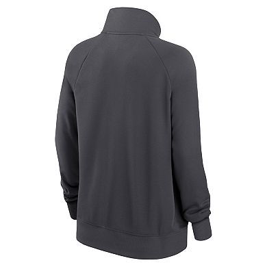 Women's Nike Charcoal Cleveland Browns Premium Raglan Performance Half-Zip Sweatshirt